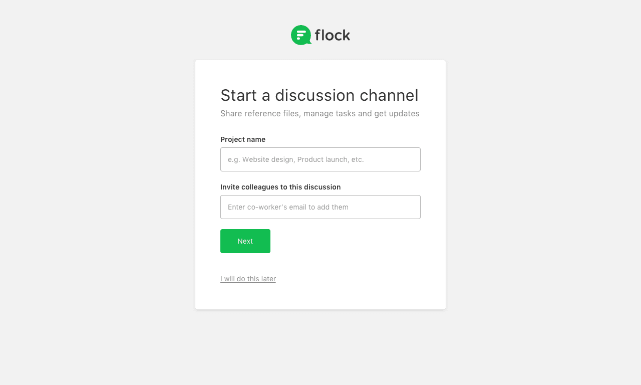 Flock Team Creation Flow