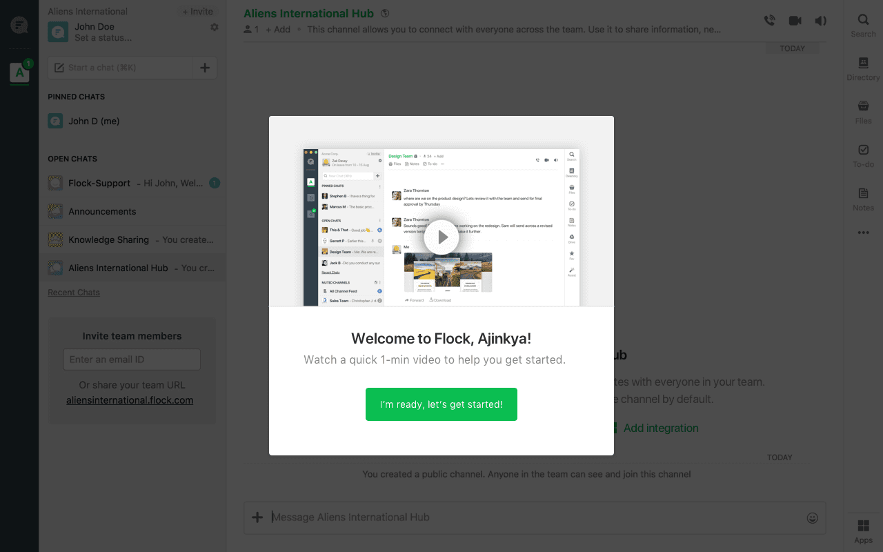 Flock Team Creation Flow