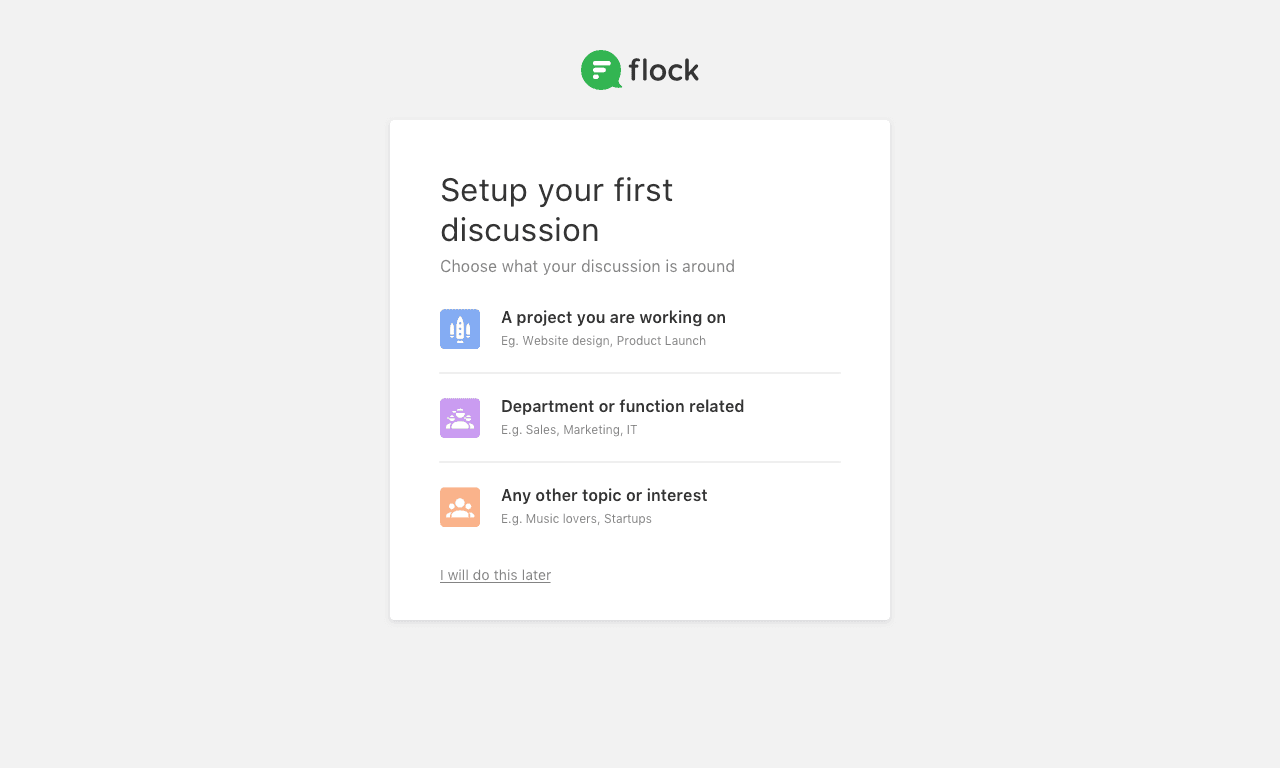Flock Team Creation Flow