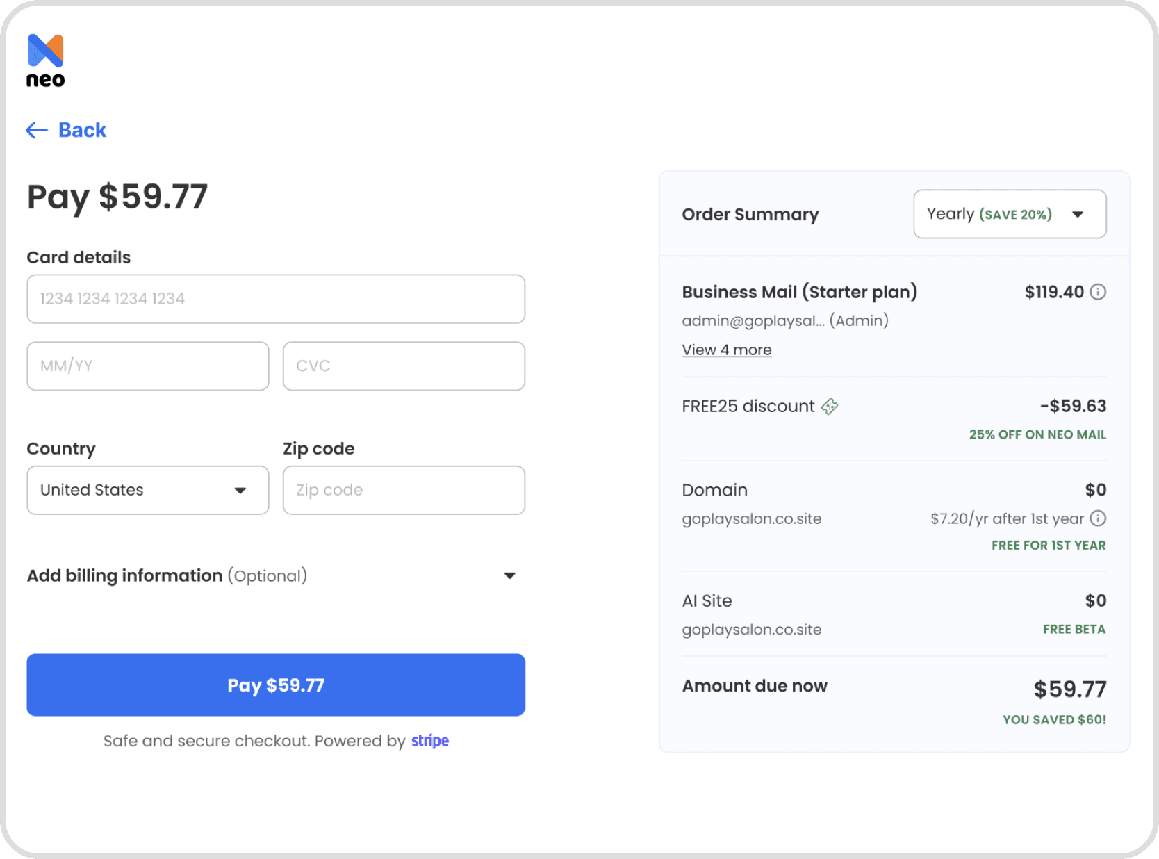 Experimenting with a Simple Checkout in Neo to Increase Order Conversion