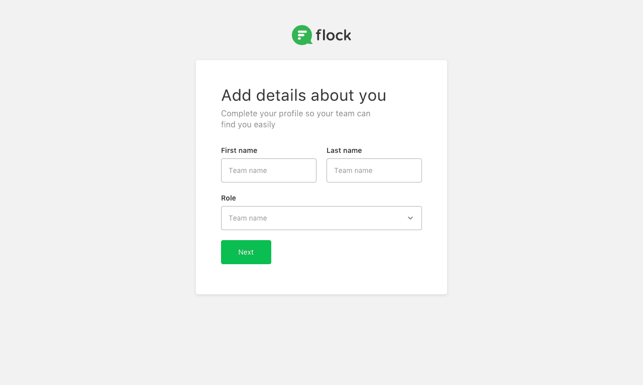 Flock Team Creation Flow