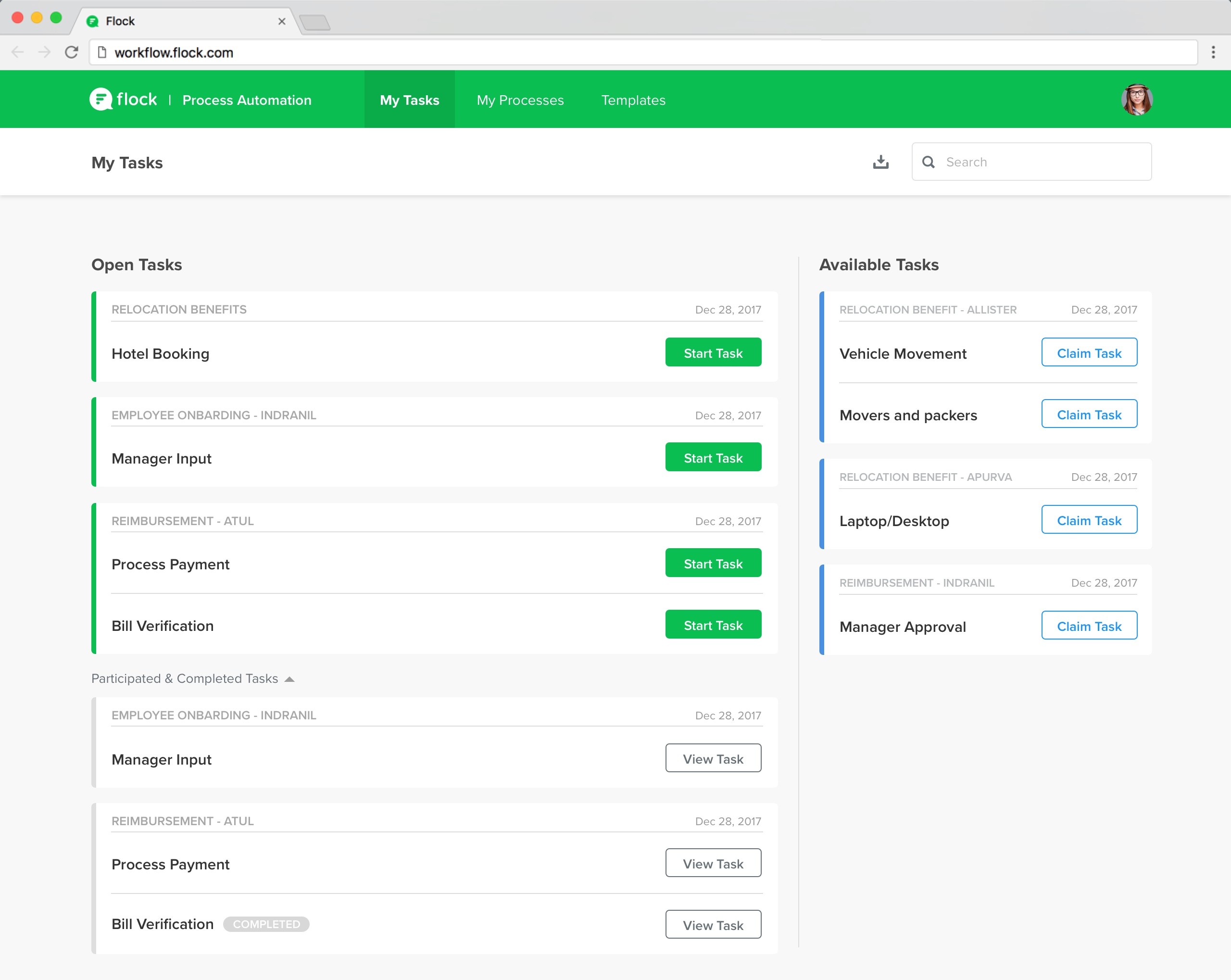 Flock Process Automation App