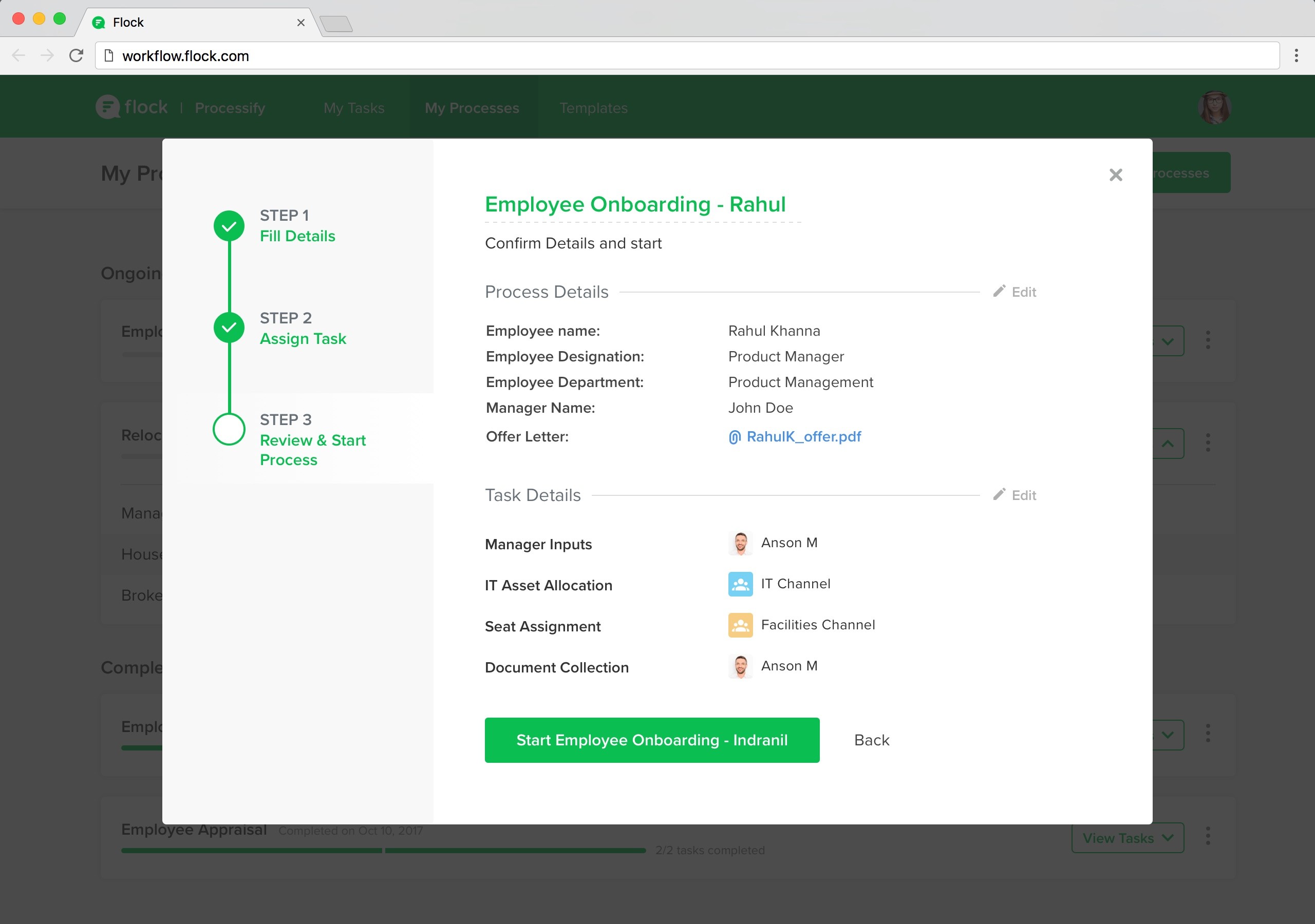Flock Process Automation App
