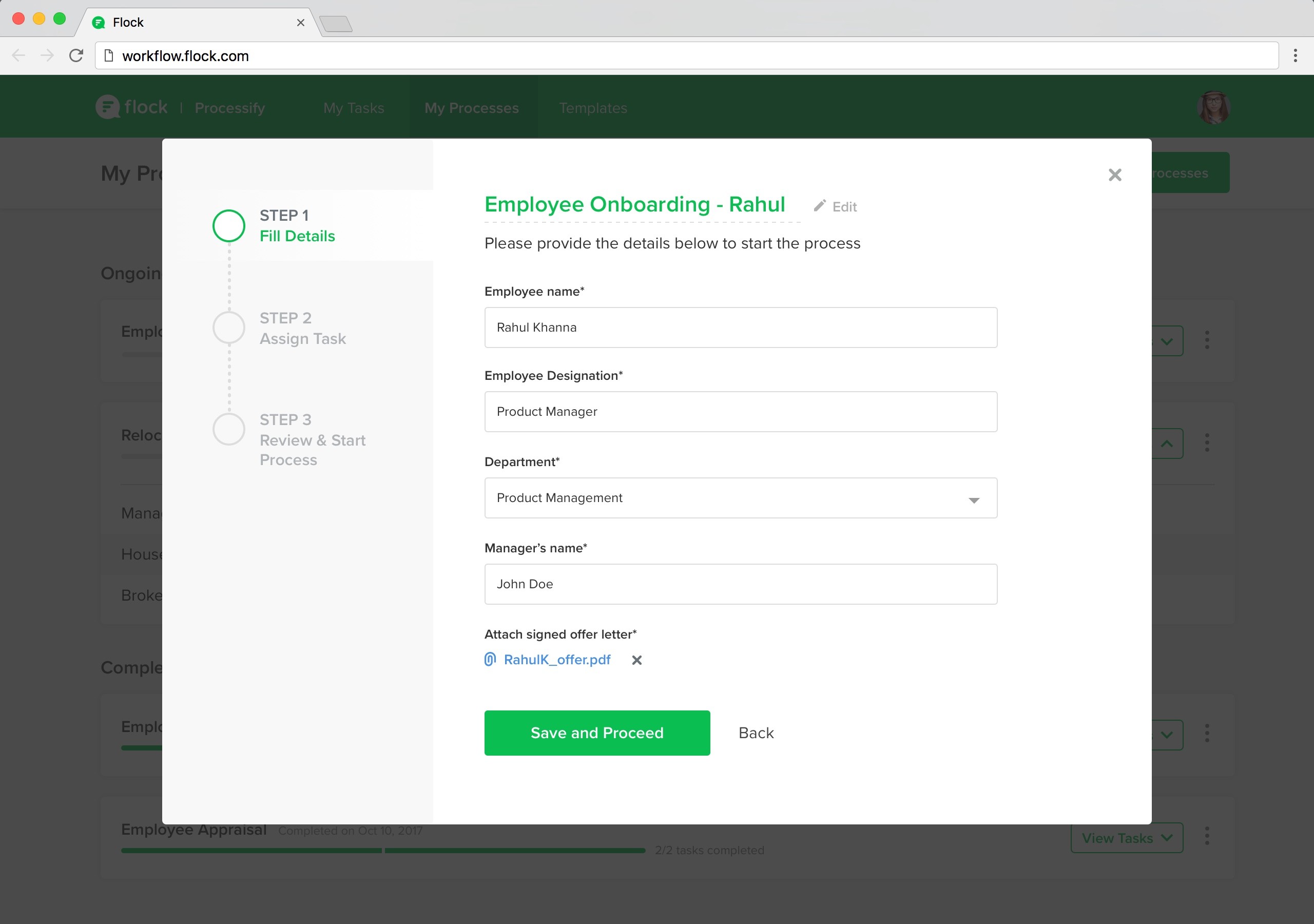 Flock Process Automation App